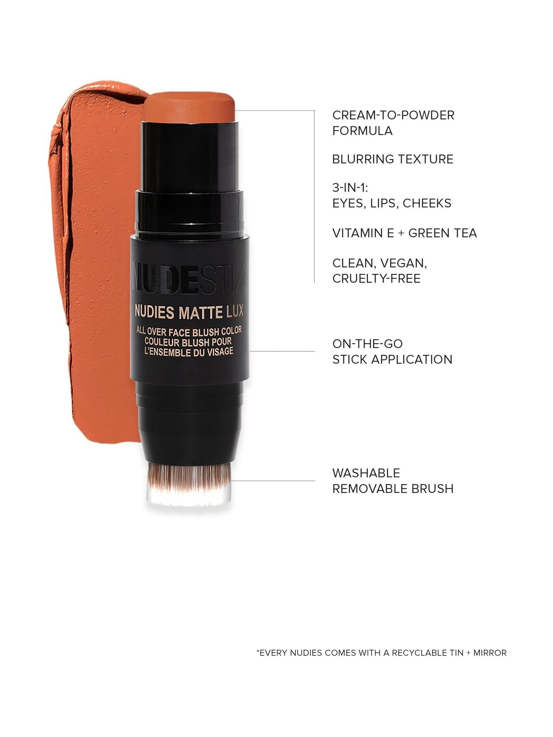NUDESTIX Matte Lux All Over Blush NUDE BUFF, imported from the UK