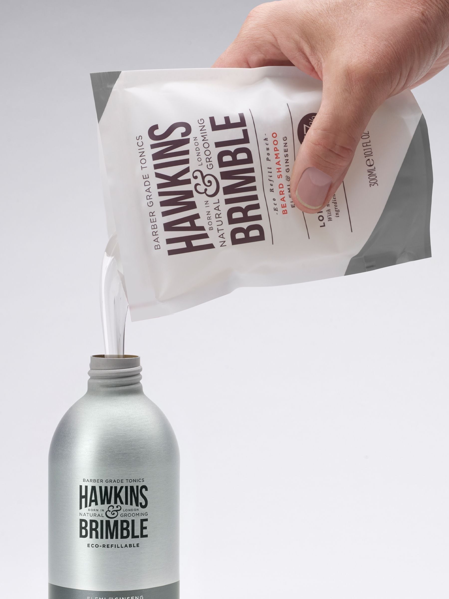 Hawkins & Brimble refillable beard shampoo 300ml, UK version