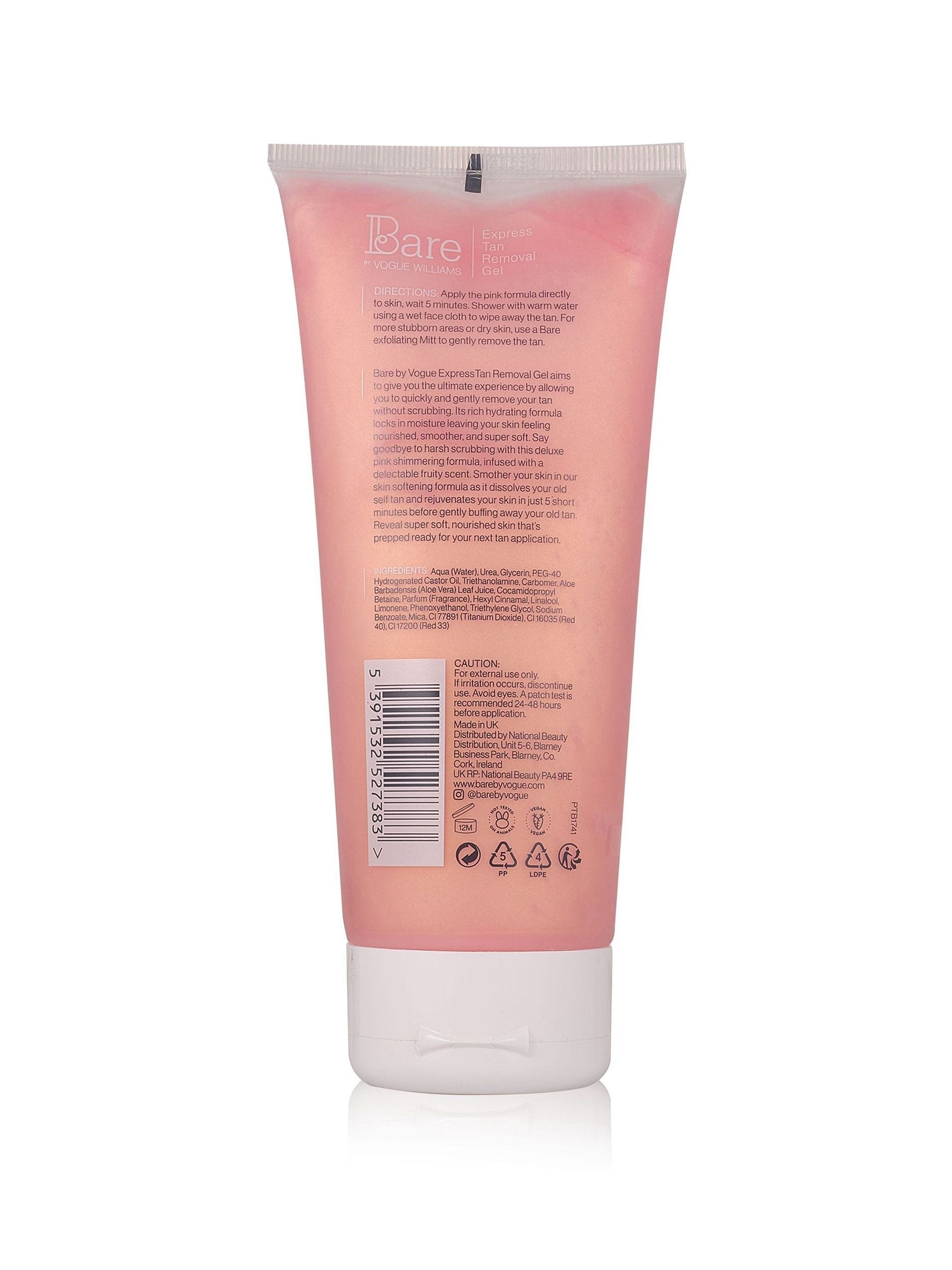Bare By Vogue Express tan removal gel travel size, UK version