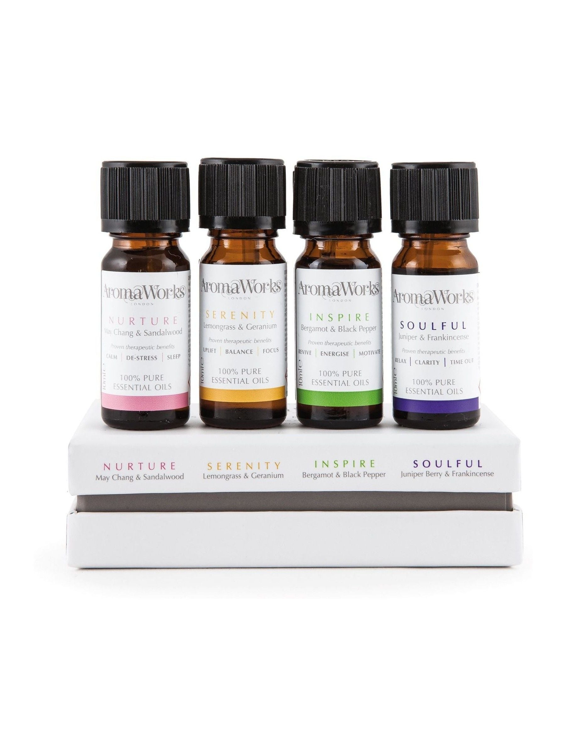 AromaWorks Signature Oil Range essential oil set 4 x 10ml - British product