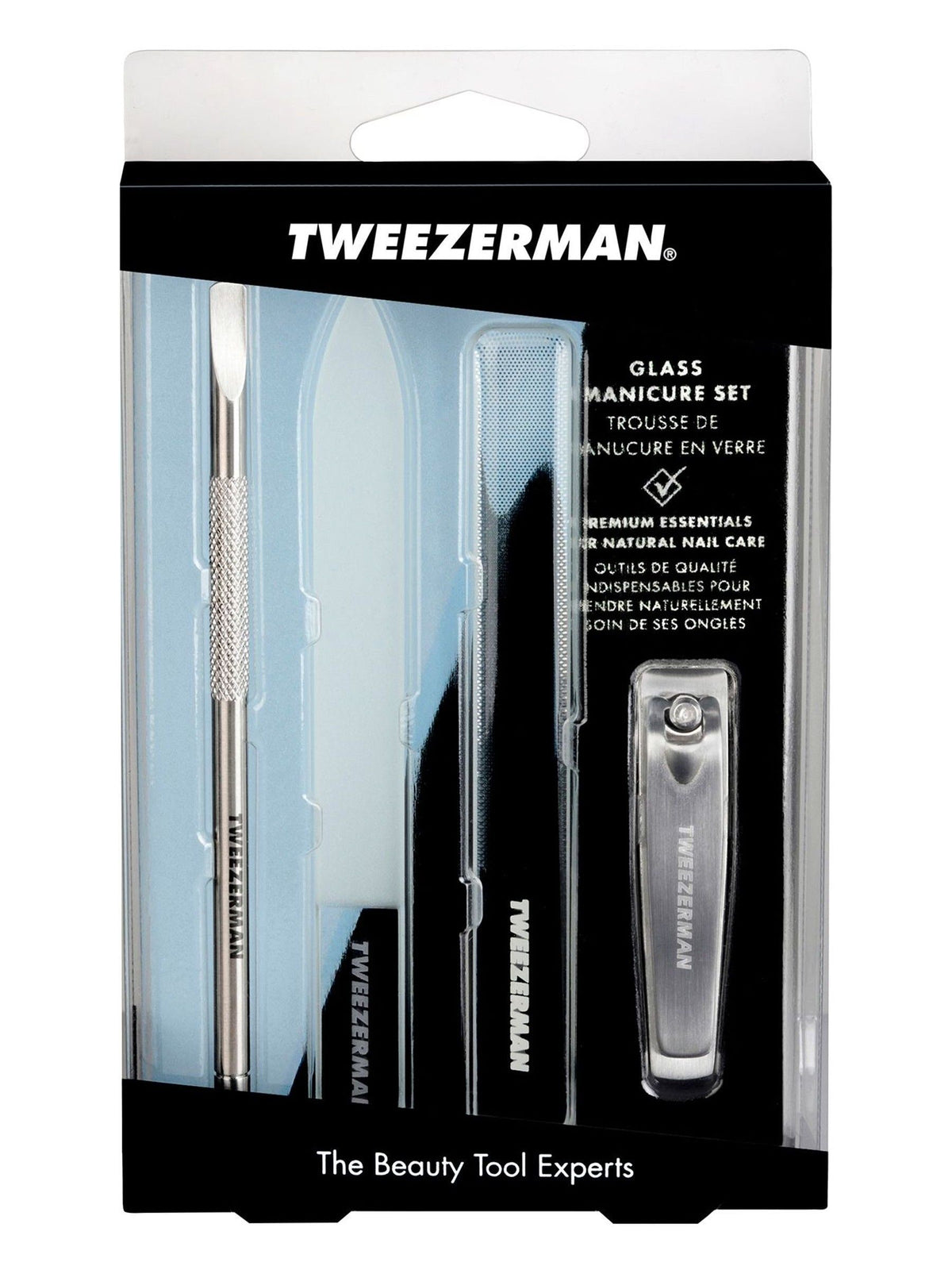 Tweezerman glass manicure set, UK version