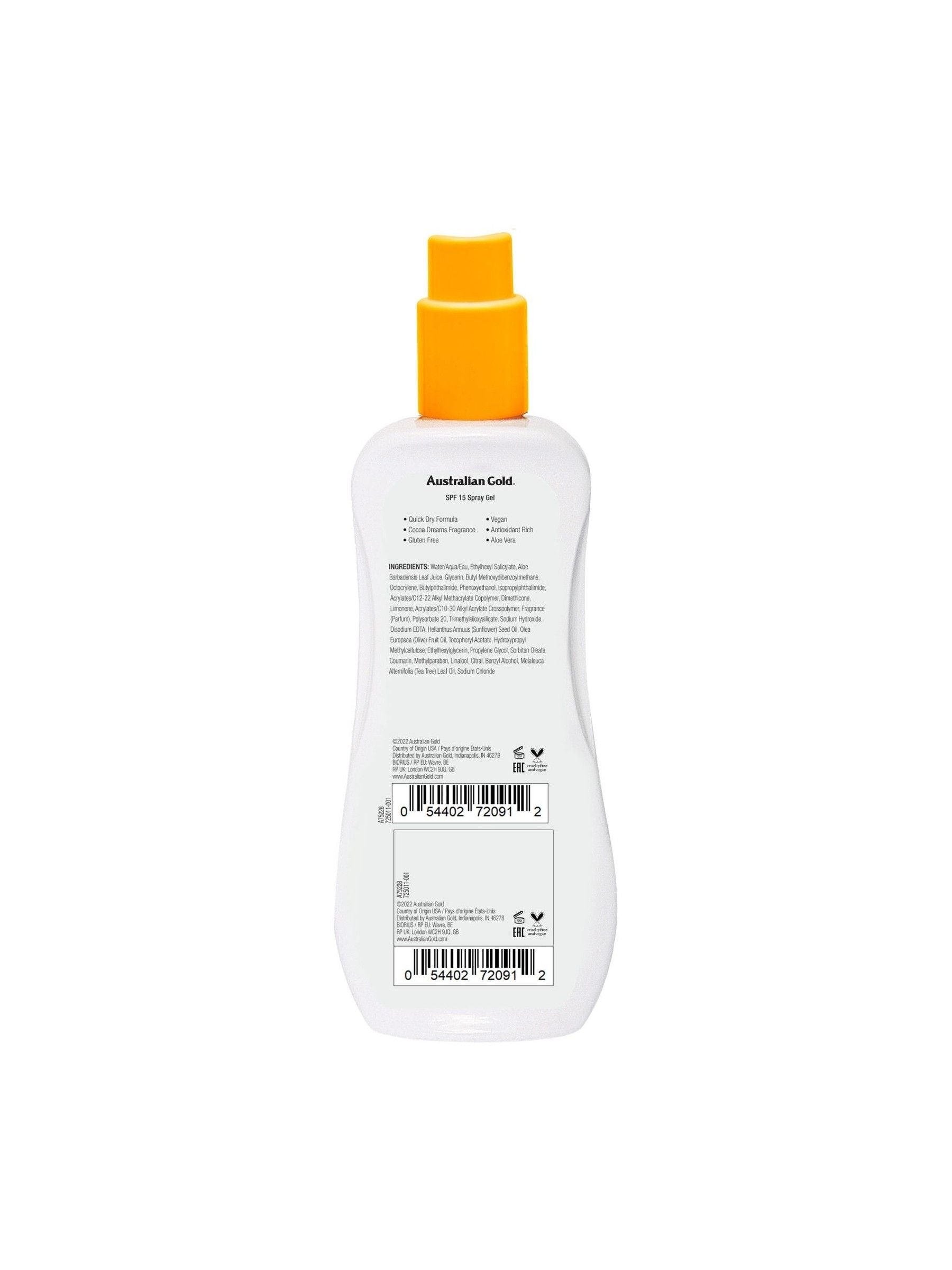 Australian Gold SPF 15 Ultimate Hydration Spray Gel Suncream 237ml