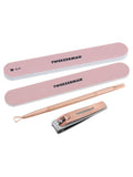 Tweezerman rose gold manicure kit with precision tools, UK version