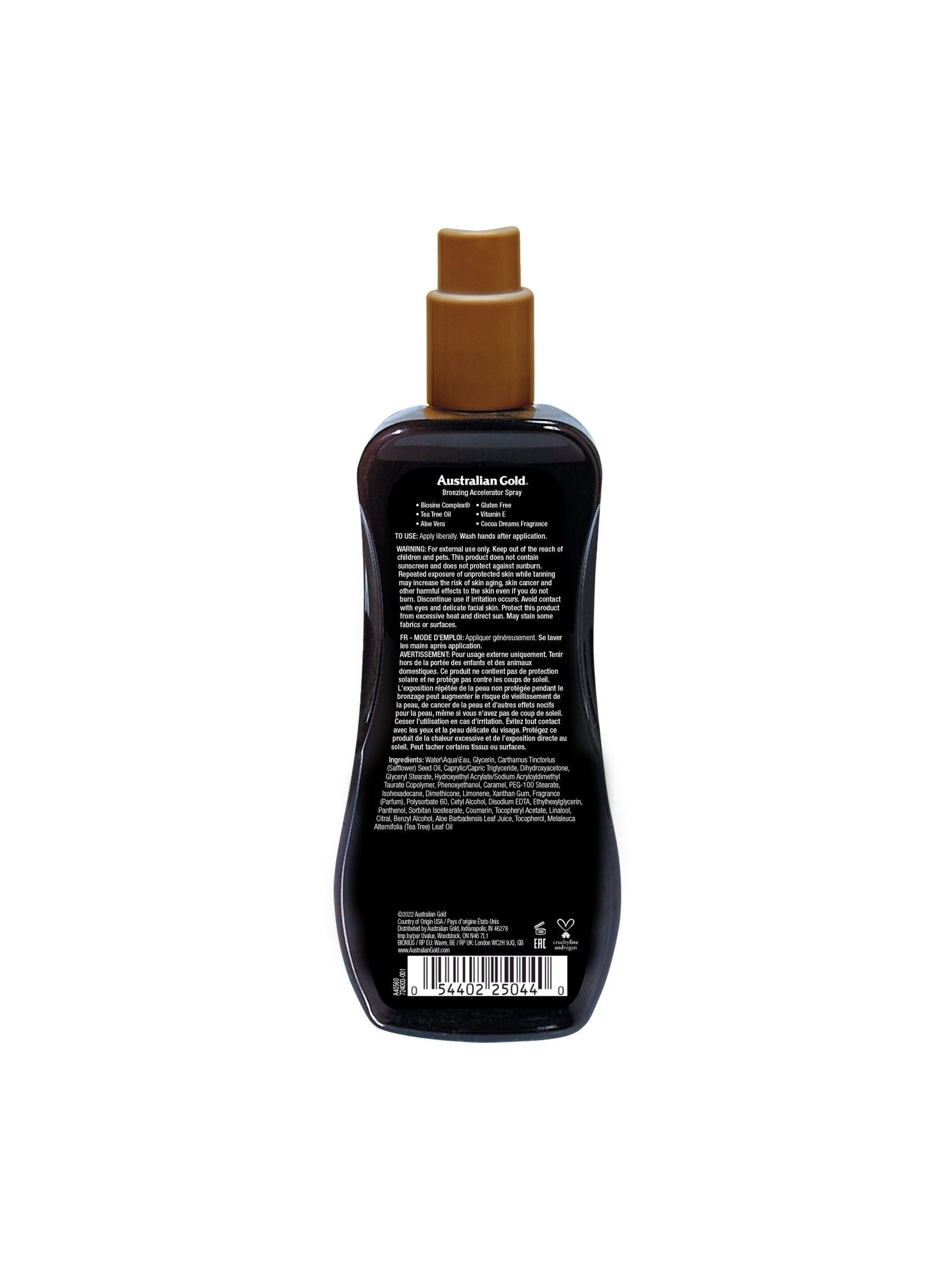 Australian Gold dark tanning accelerator spray 237ml - British product