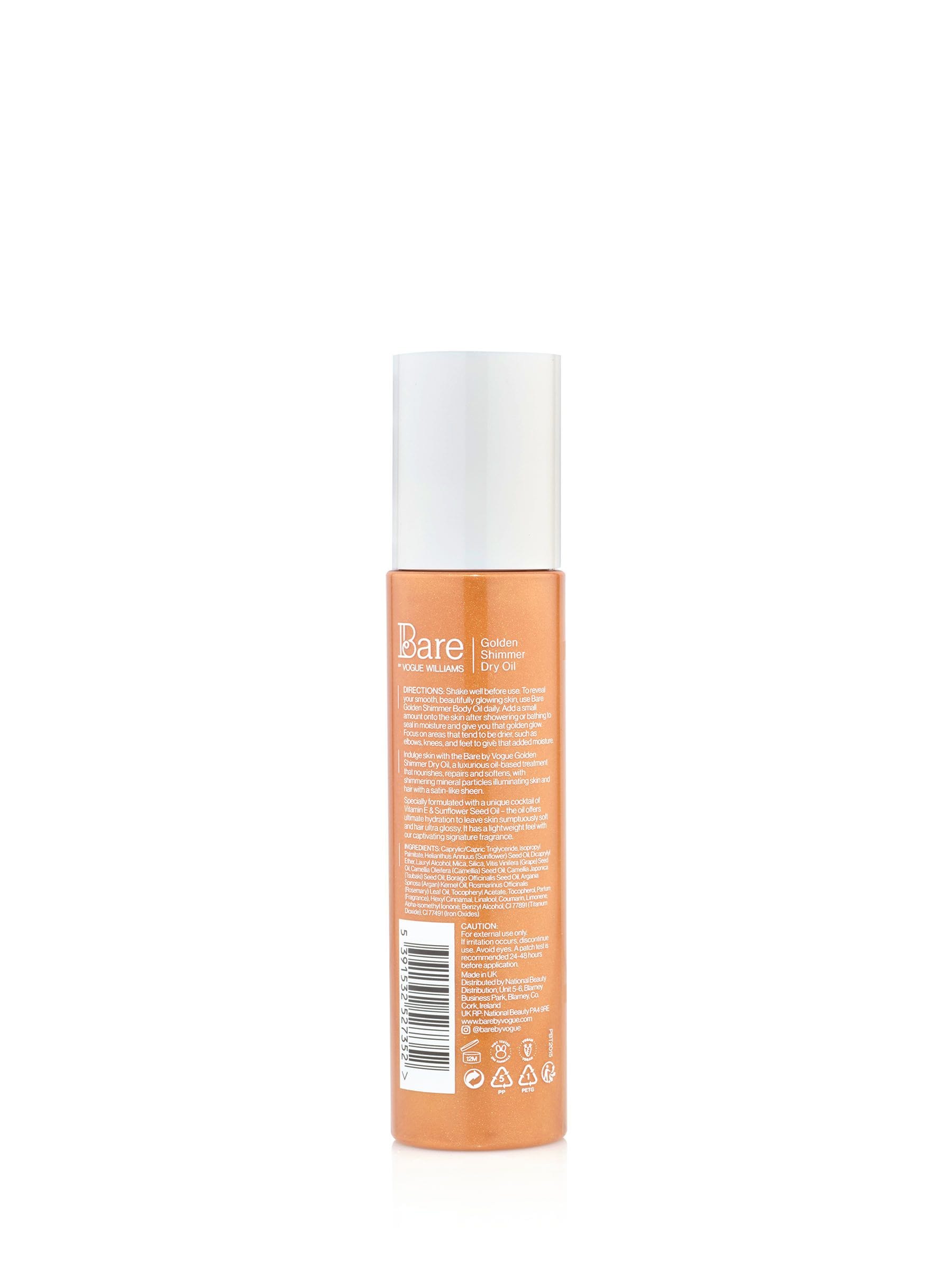 Bare By Vogue Golden Shimmer Dry Body Oil 150ml - British product