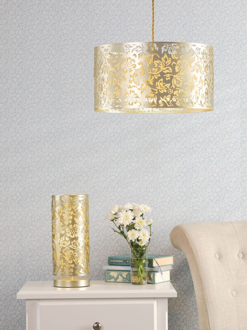 Laura Ashley Champagne Sweet Alyssum table lamp 32cm (British brand)