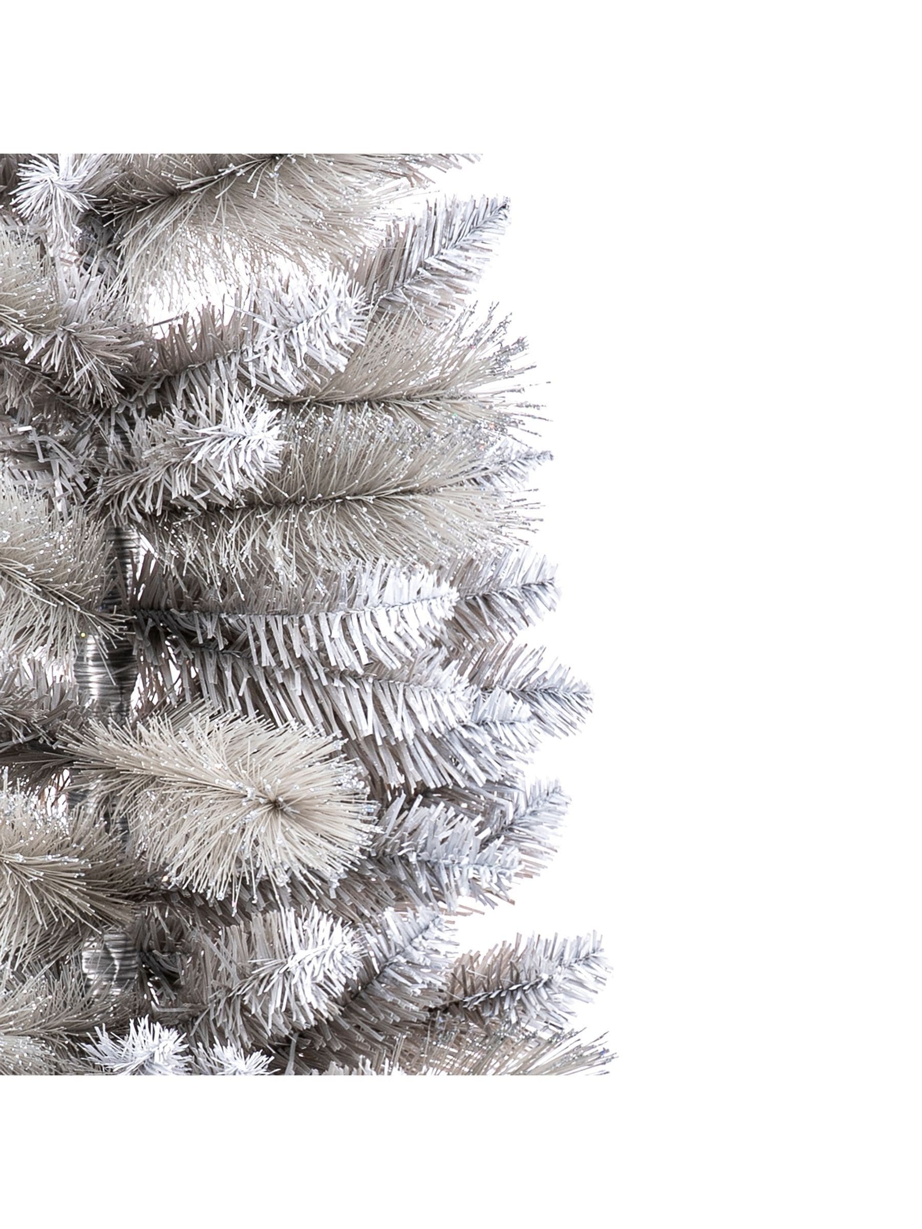 Premier Decorations green silver tipped slim Christmas tree 6.5ft, UK version