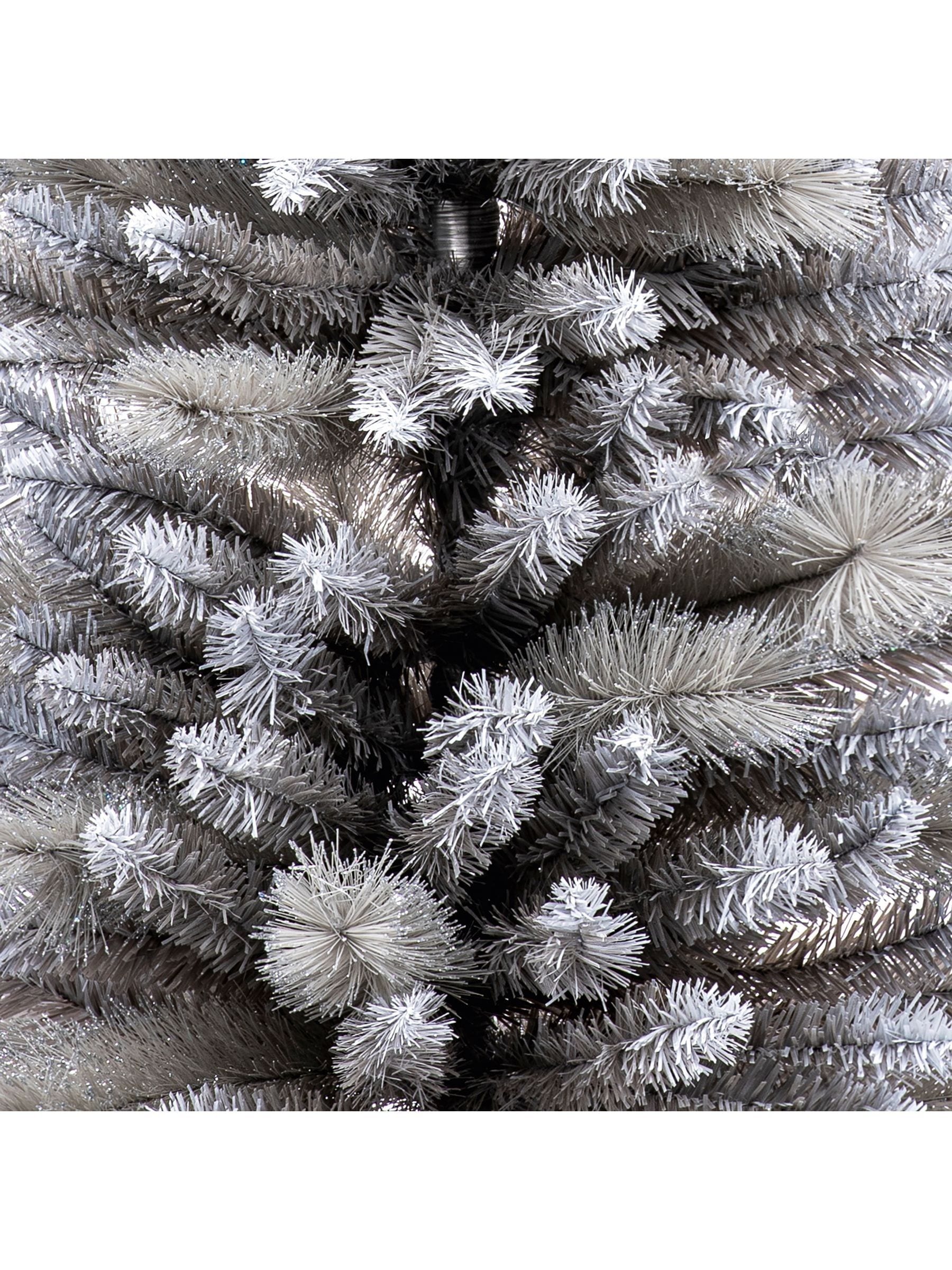 Premier Decorations green silver tipped slim Christmas tree 6.5ft, UK version