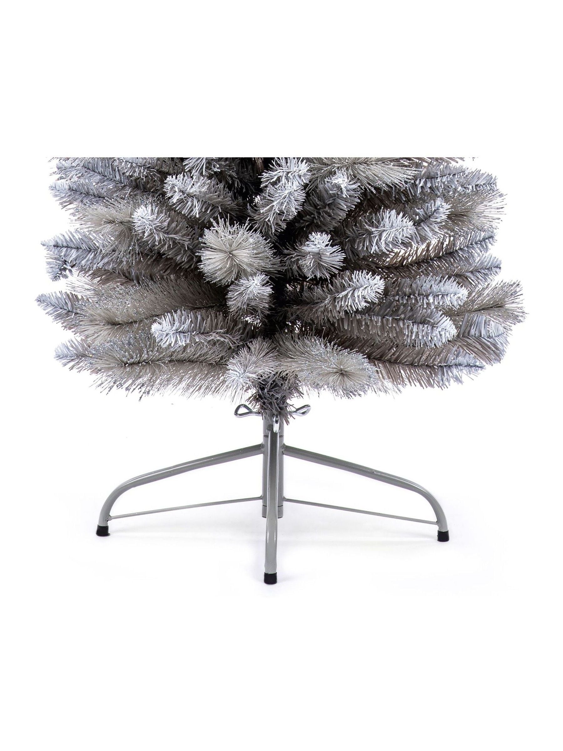 Premier Decorations green silver tipped slim Christmas tree 6.5ft, UK version