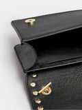 Yours Curve black faux leather stud detail cross body bag - British product