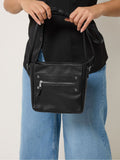 Yours Curve black faux leather cross body bag, imported from the UK