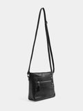 Yours Curve black faux leather cross body bag, imported from the UK