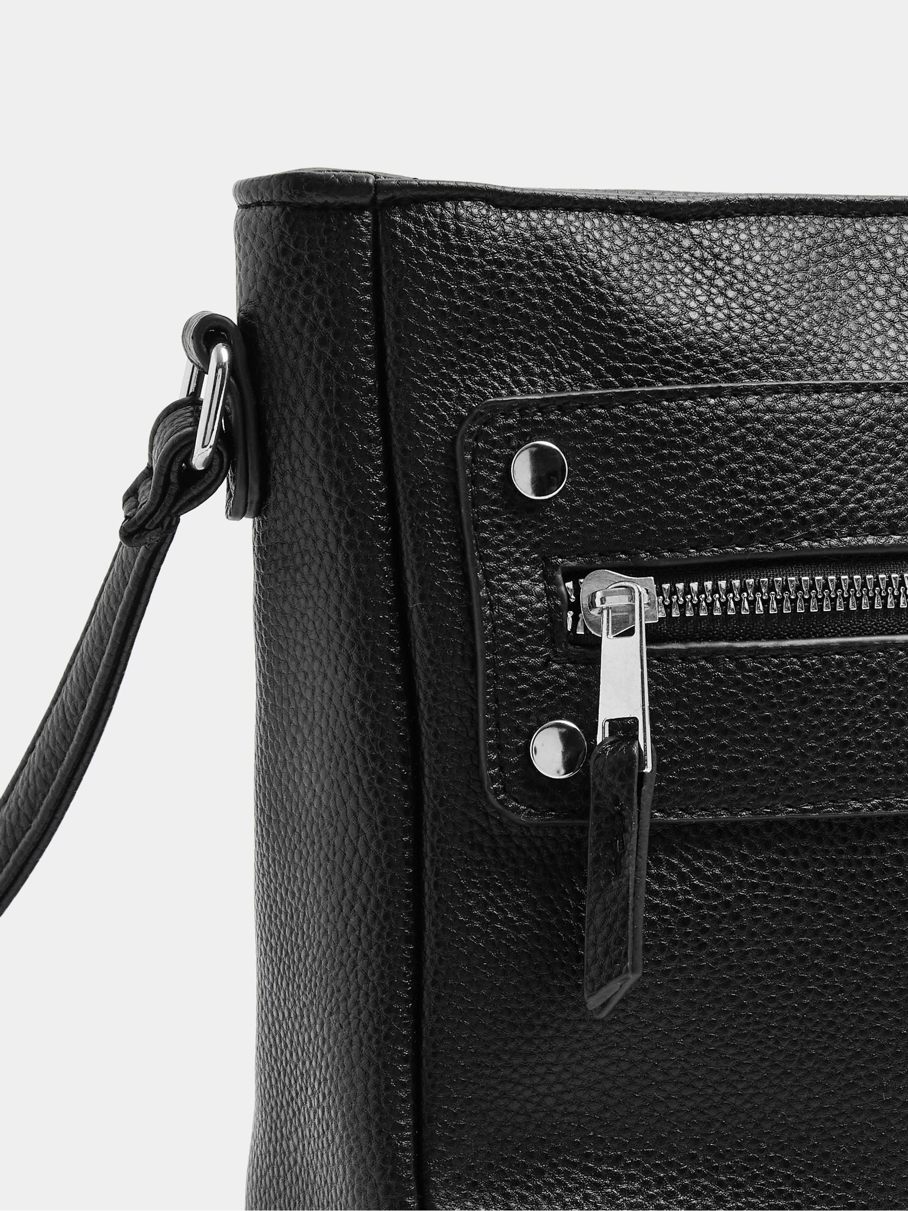 Yours Curve black faux leather cross body bag, imported from the UK