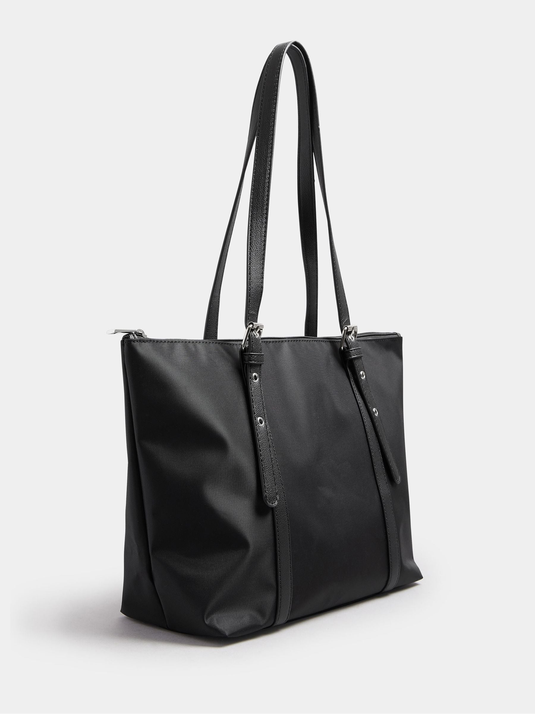 Yours Curve black buckle strap tote bag - British product