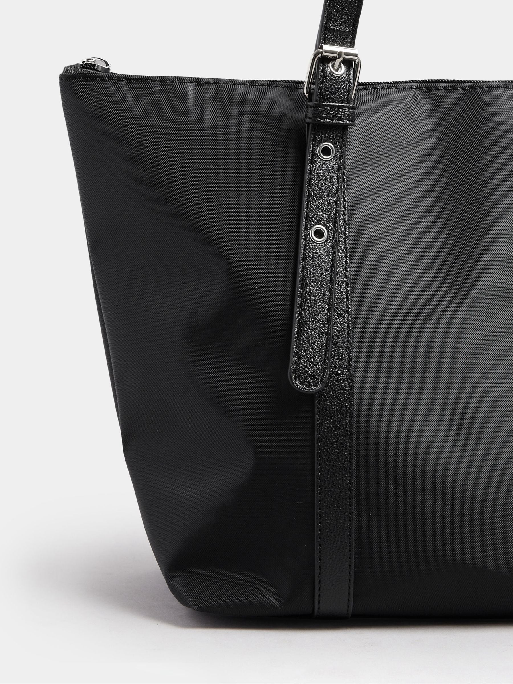Yours Curve black buckle strap tote bag - British product