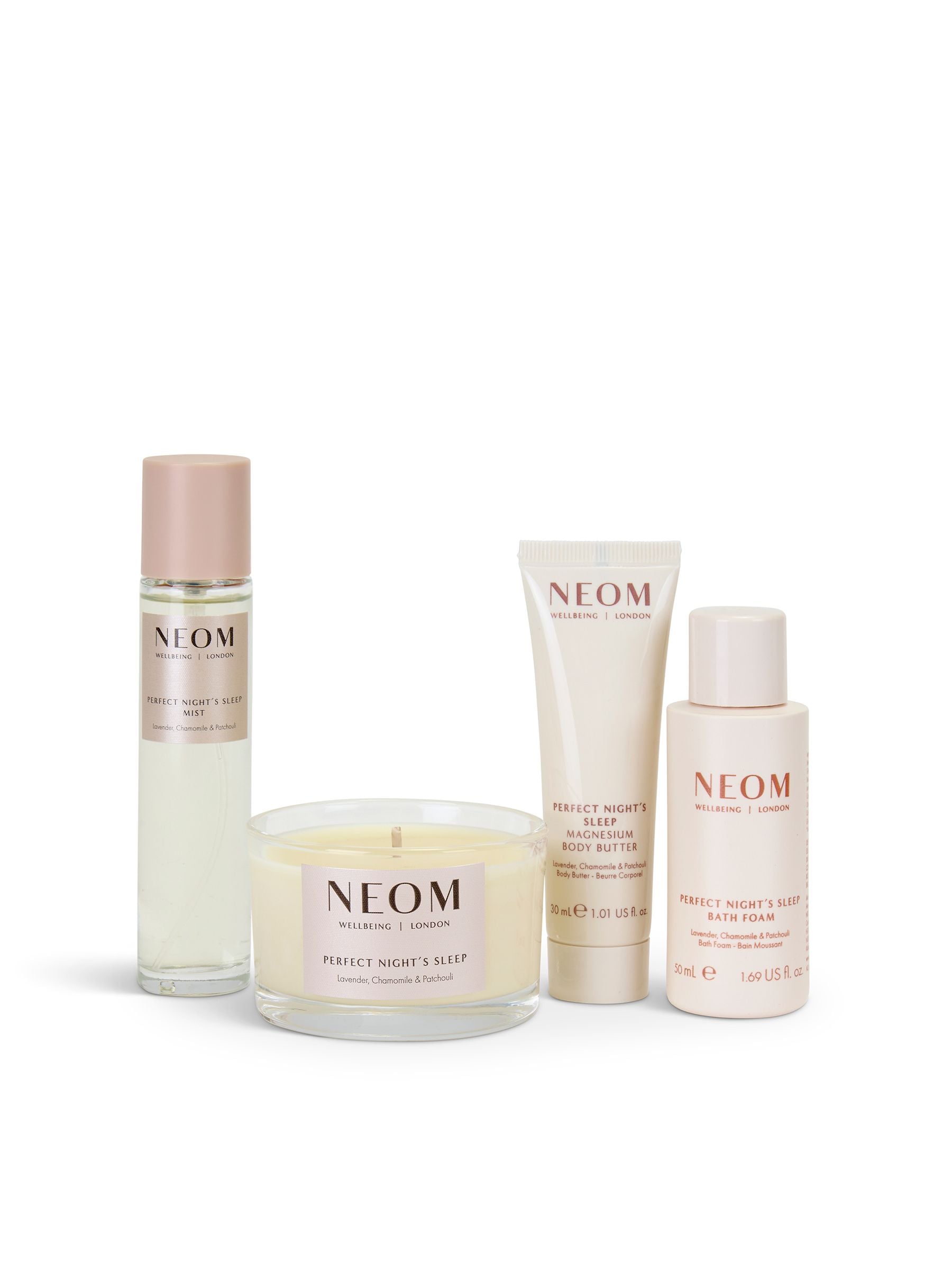 NEOM sleep wellbeing gift set, imported from the UK