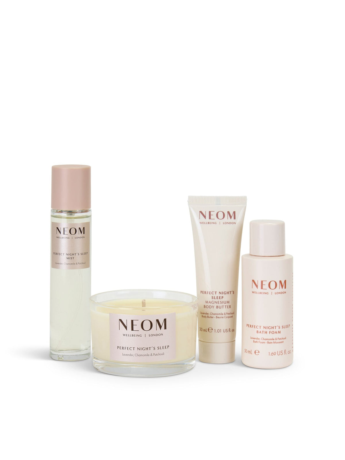 NEOM sleep wellbeing gift set, imported from the UK