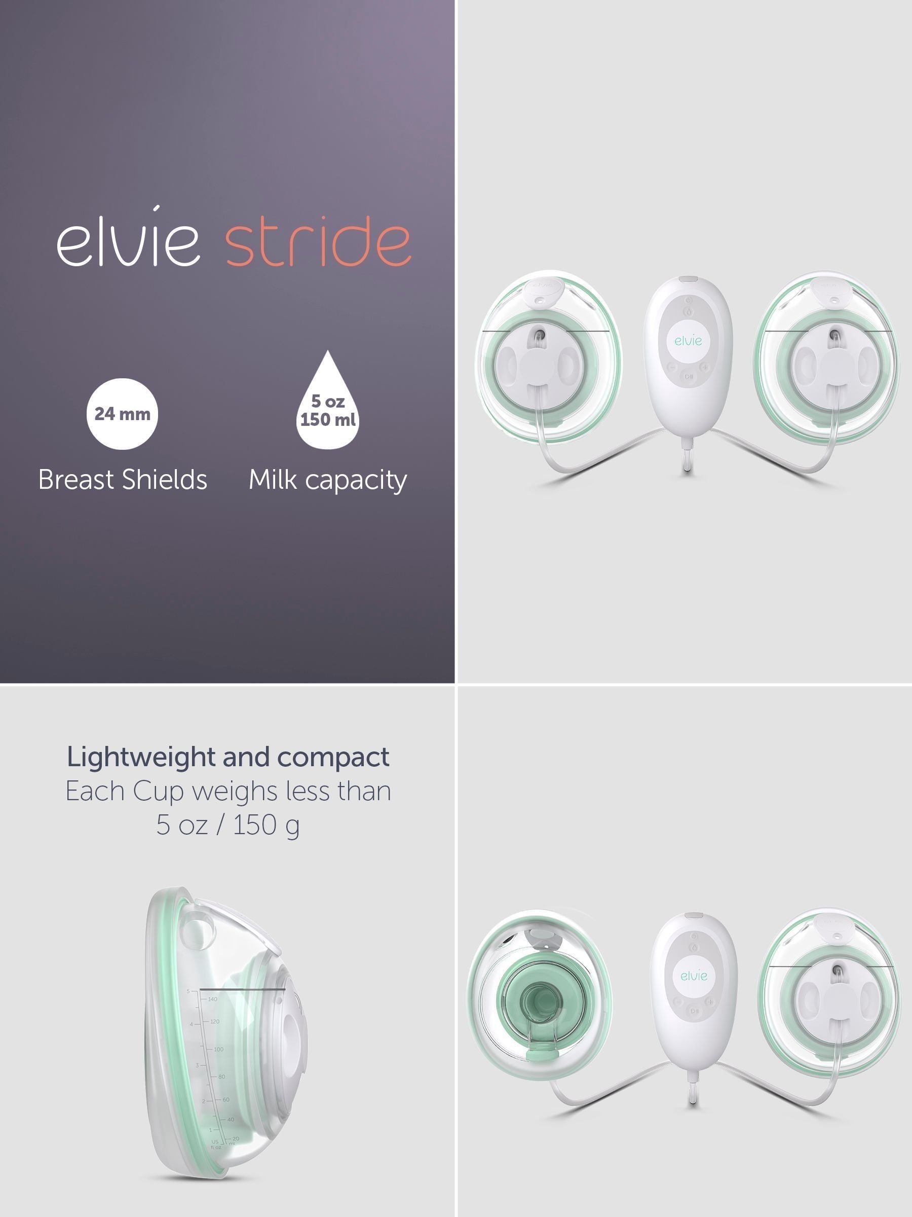 Elvie Stride double electric breast pump, UK version