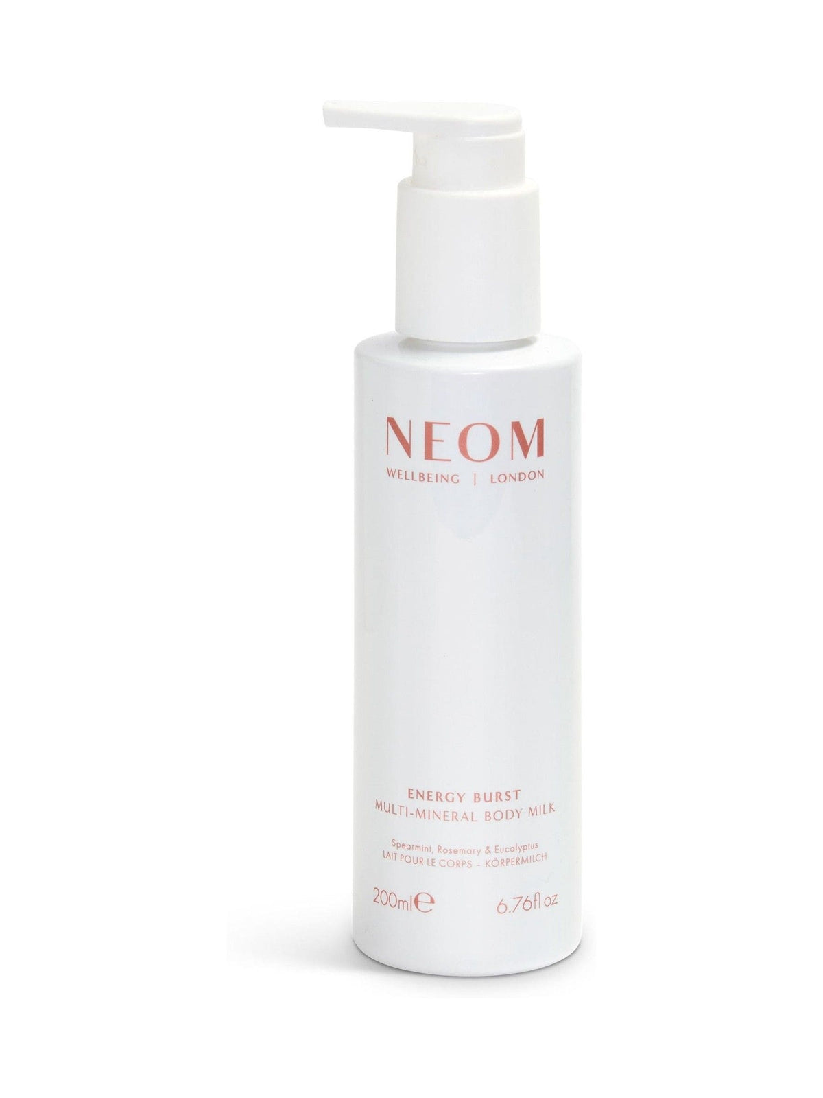 NEOM Energy Burst Multi-Mineral Body Milk 200ml, imported from the UK