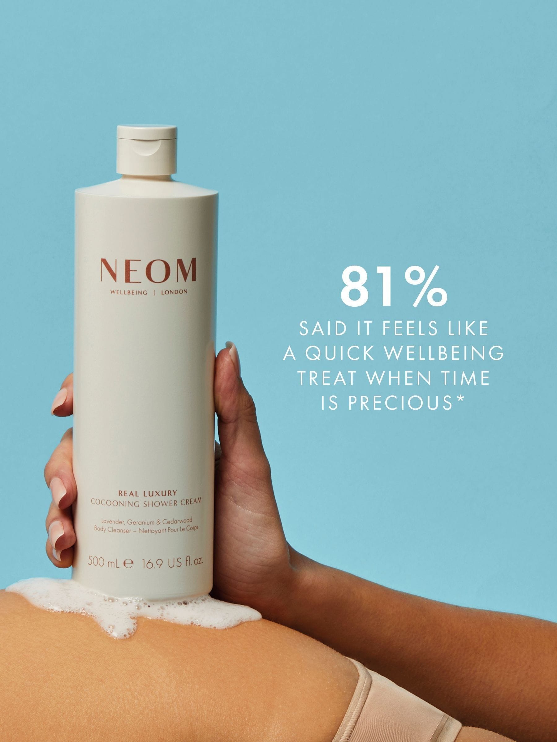 NEOM Real Luxury Cocooning Shower Cream 50ml, imported from the UK