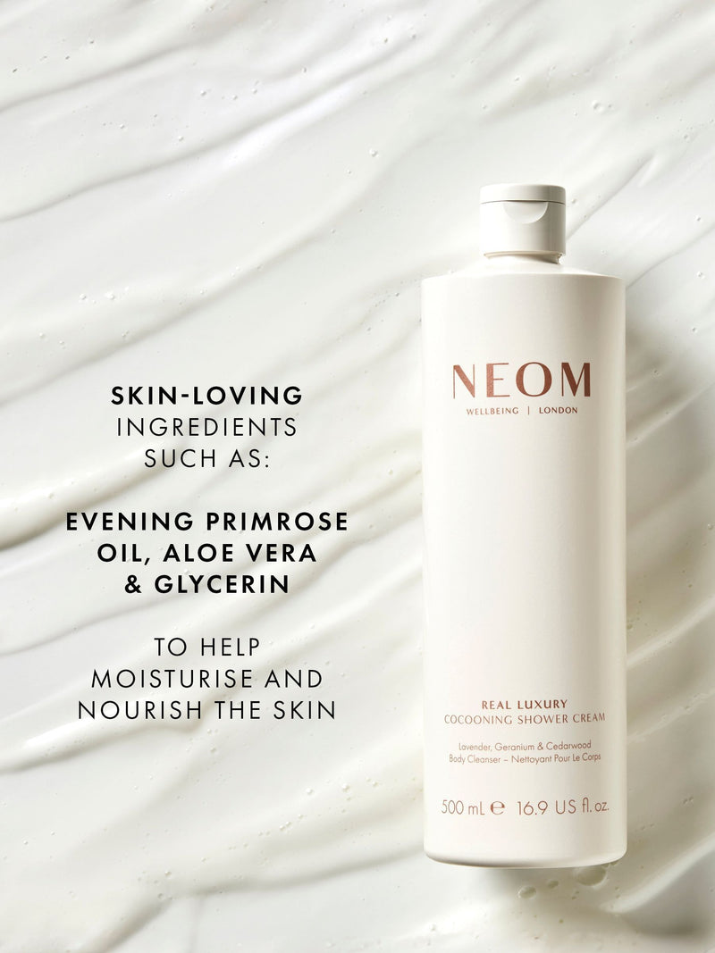 NEOM Real Luxury Cocooning Shower Cream 50ml, imported from the UK