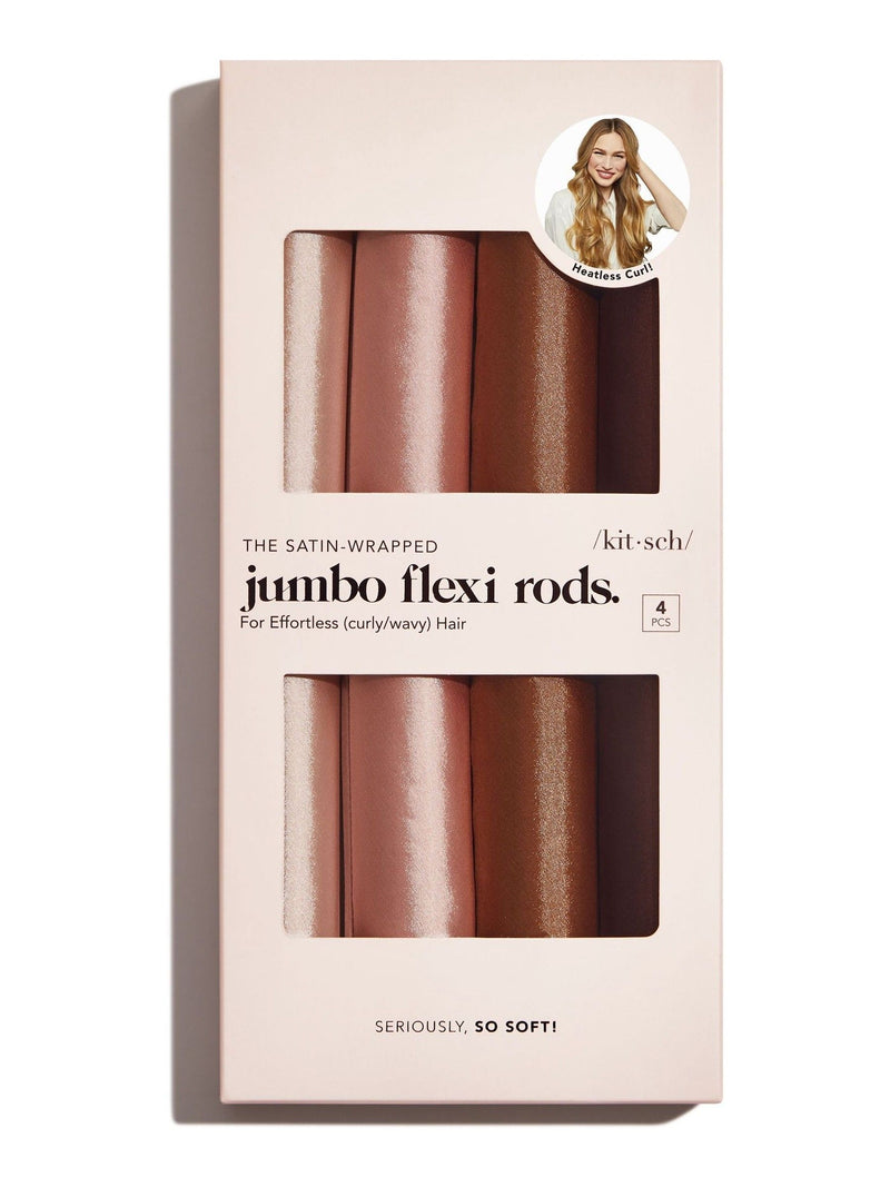 Kitsch satin jumbo heatless curling rods 4pc set rosewood - British product