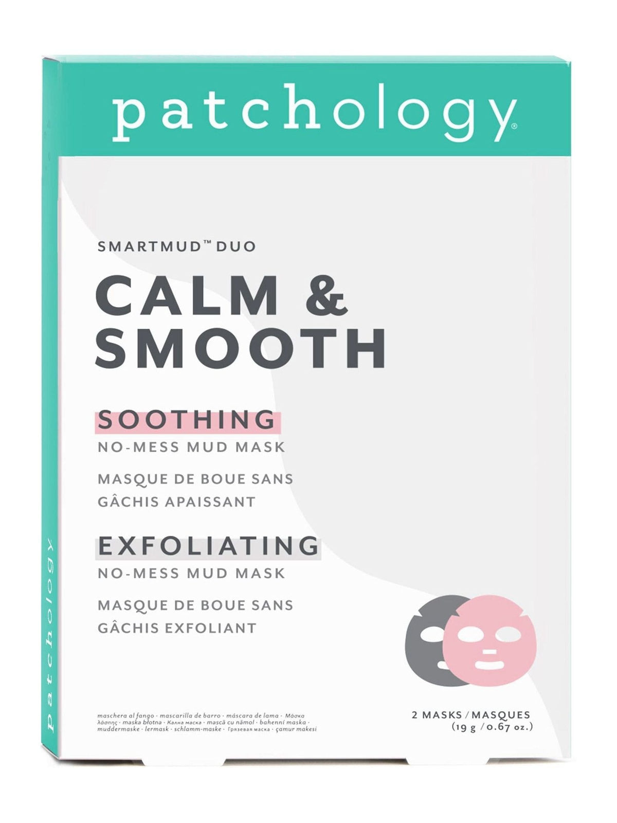 Patchology Smart Mud Duo facial mask, imported from the UK