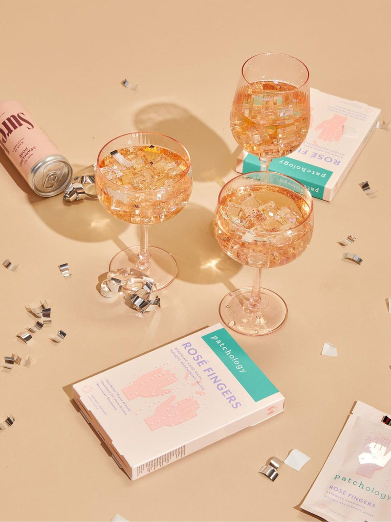 Patchology Rosé Fingers hand mask, imported from the UK