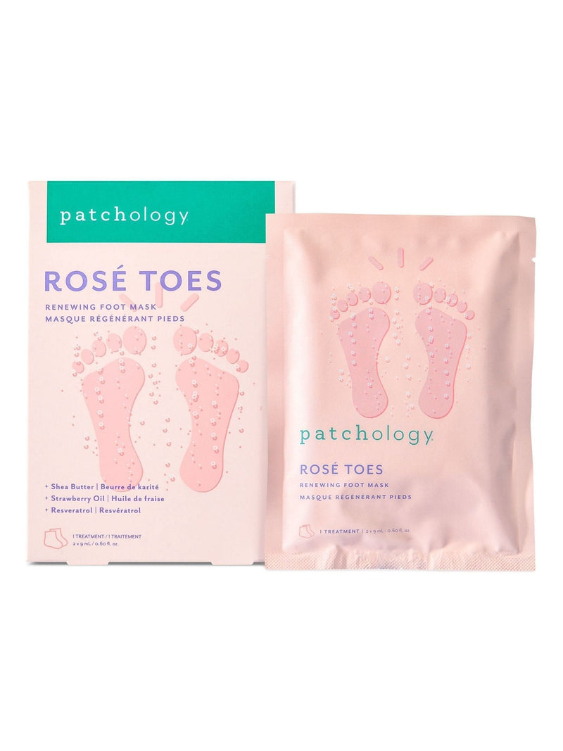 Patchology Rosé Toes foot mask, imported from the UK