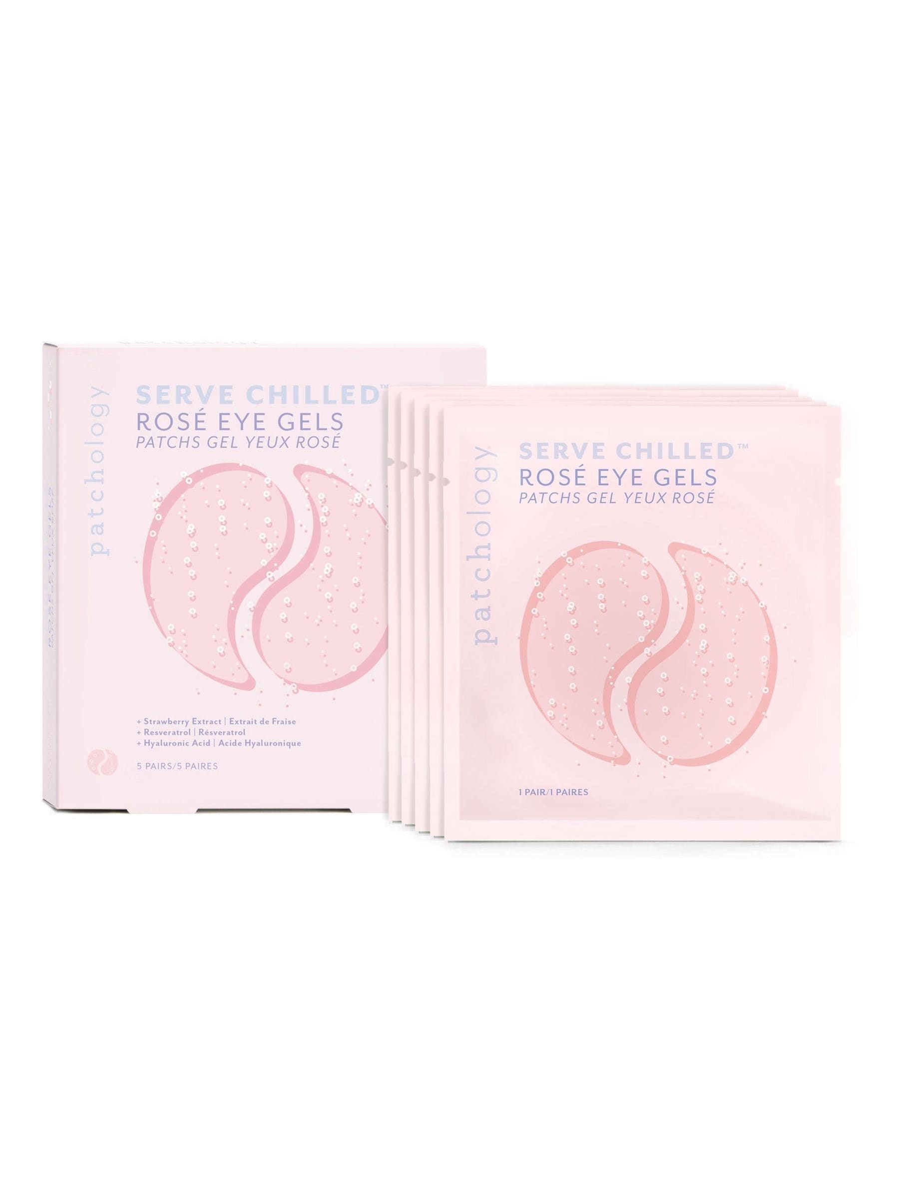 Patchology Rosé eye gel patches 5 pack, imported from the UK