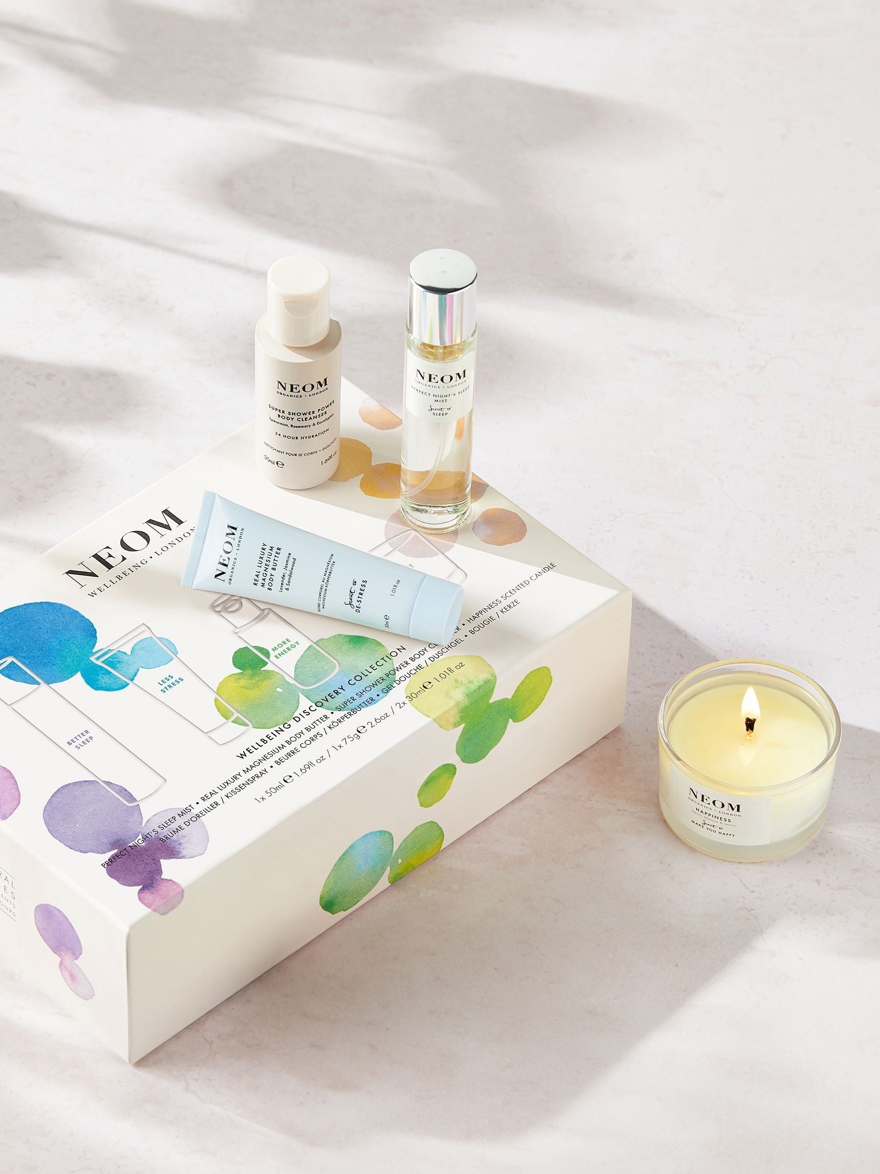 NEOM Wellbeing Discovery Collection aromatherapy set, imported from the UK