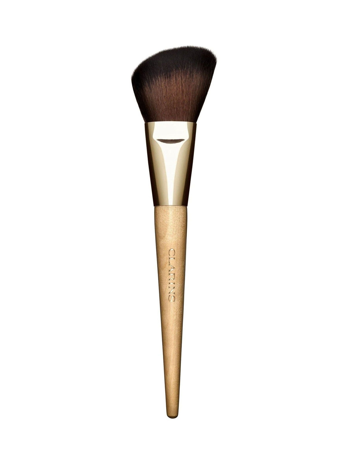Clarins blush brush soft bristles synthetic fibers birchwood handle (British brand)