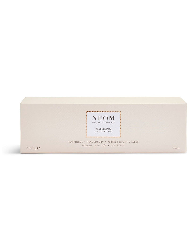 NEOM wellbeing candle trio in gift box - British product