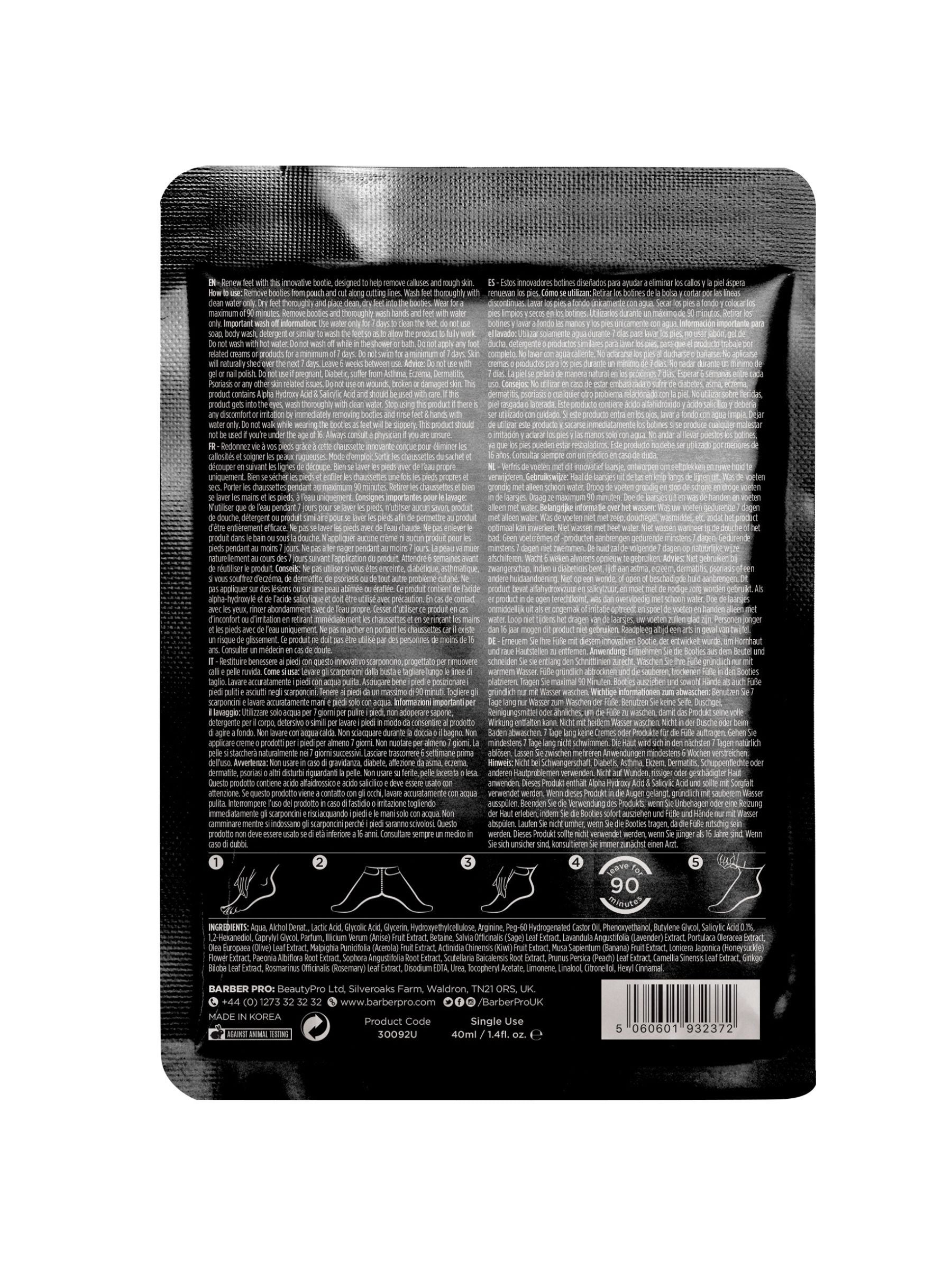 BARBER PRO foot peel bootie - British product