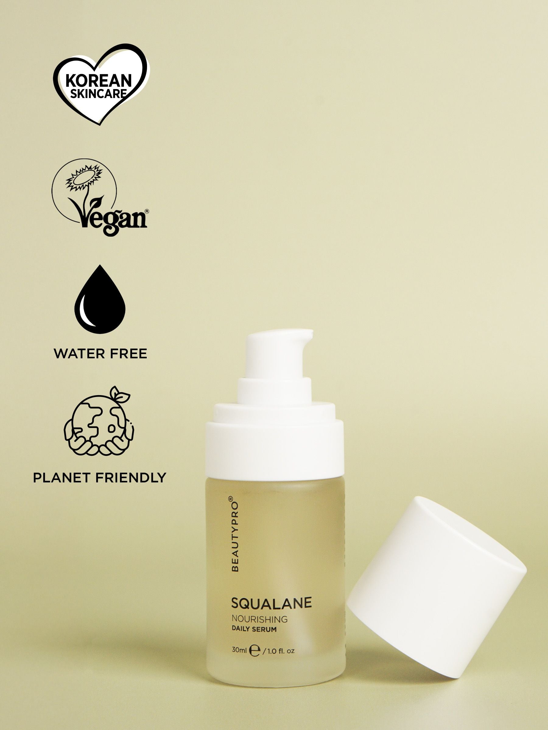BeautyPro Squalane Nourishing Daily facial serum 30ml, imported from the UK