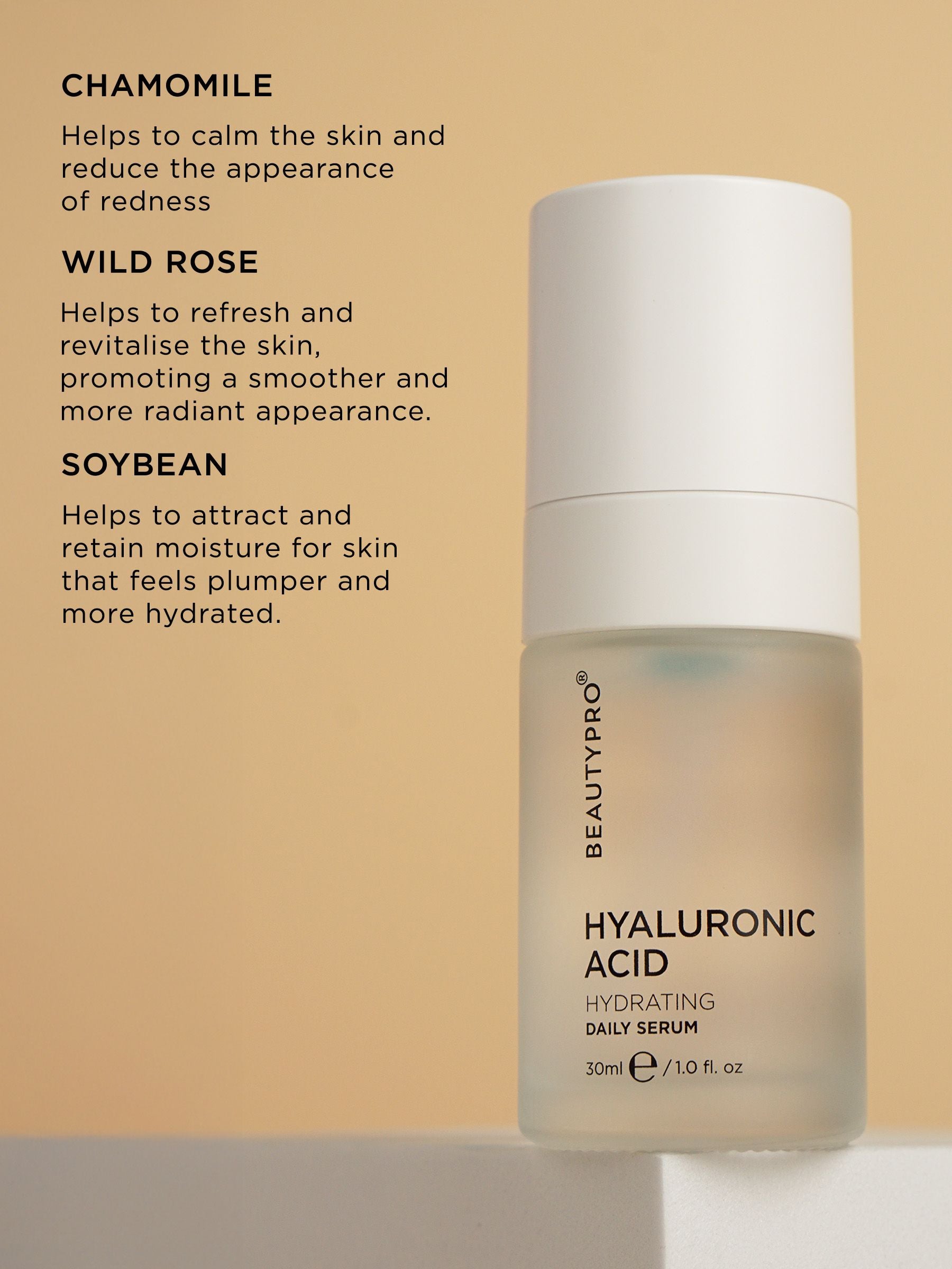 BeautyPro Hyaluronic Acid Hydrating Daily Serum 30ml - British product