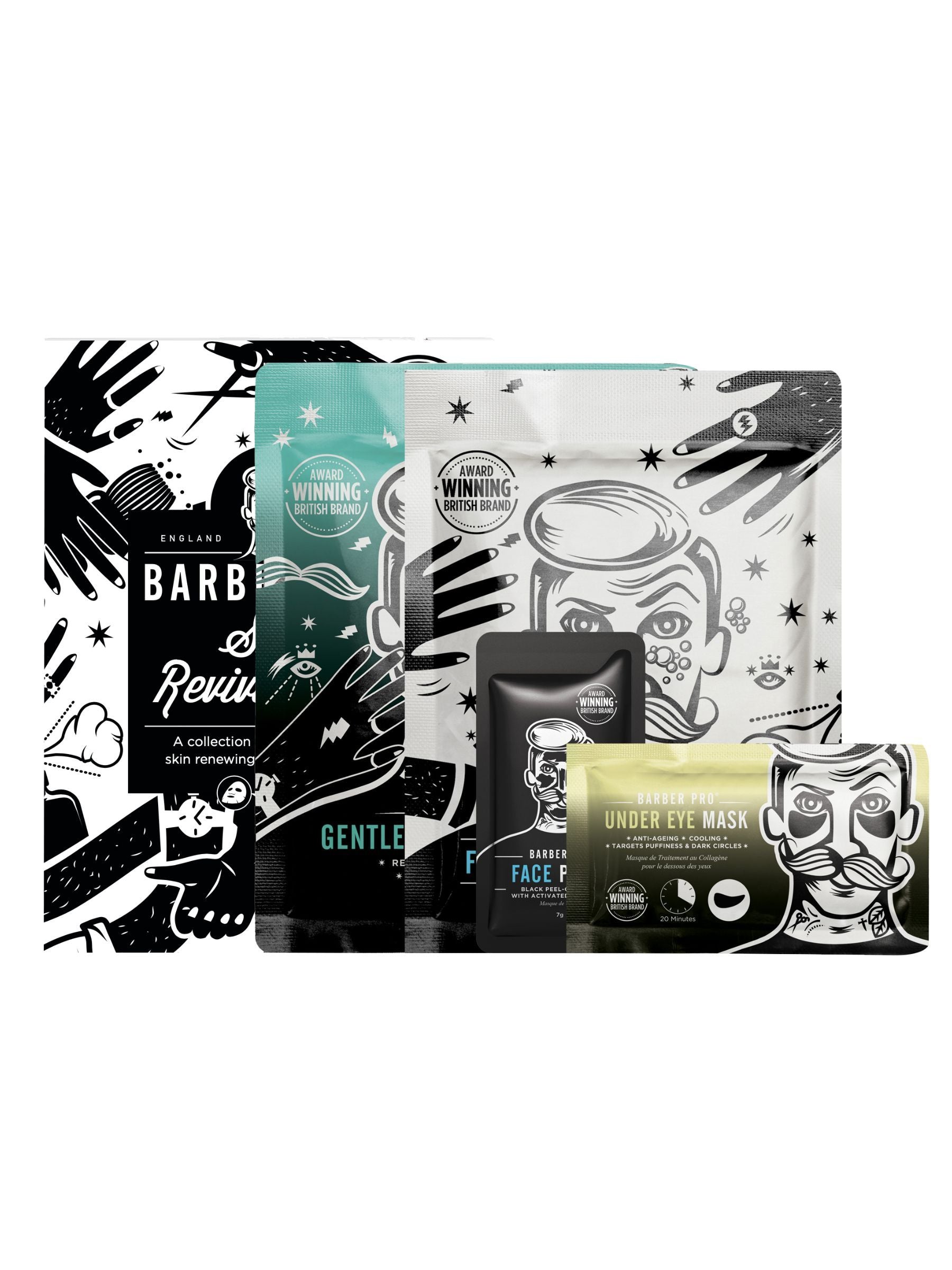 Barber Pro Skin Revival Face Mask Set - British product