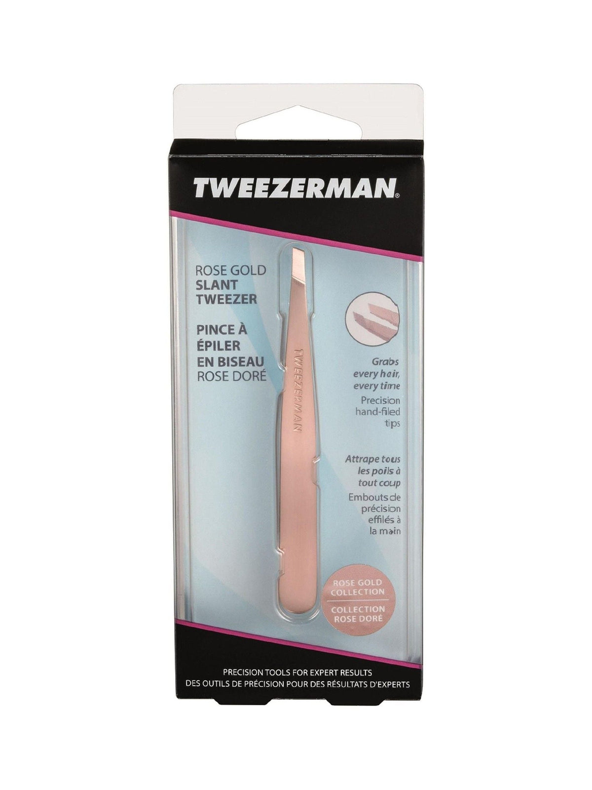 Tweezerman slant tweezer rose gold - British product