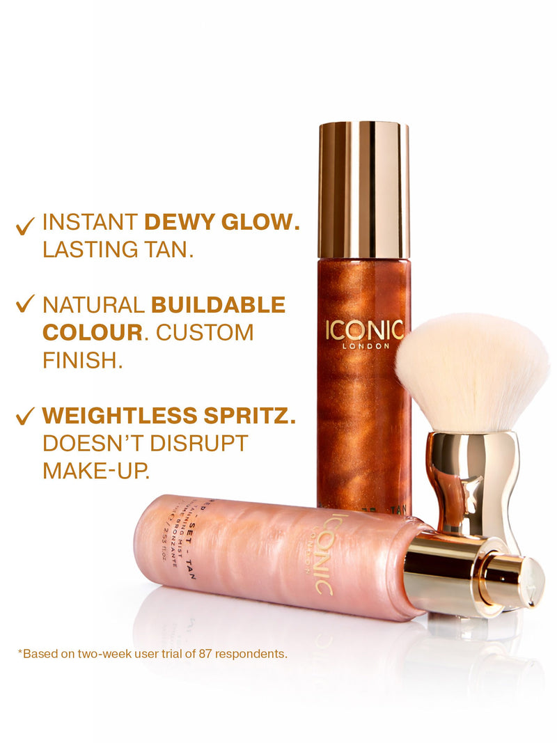 ICONIC London Prep Set Tan self tanning mist spray, UK version