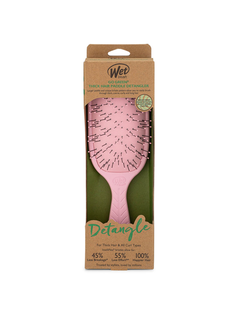 WetBrush Go Green paddle detangler for thick hair, imported from the UK
