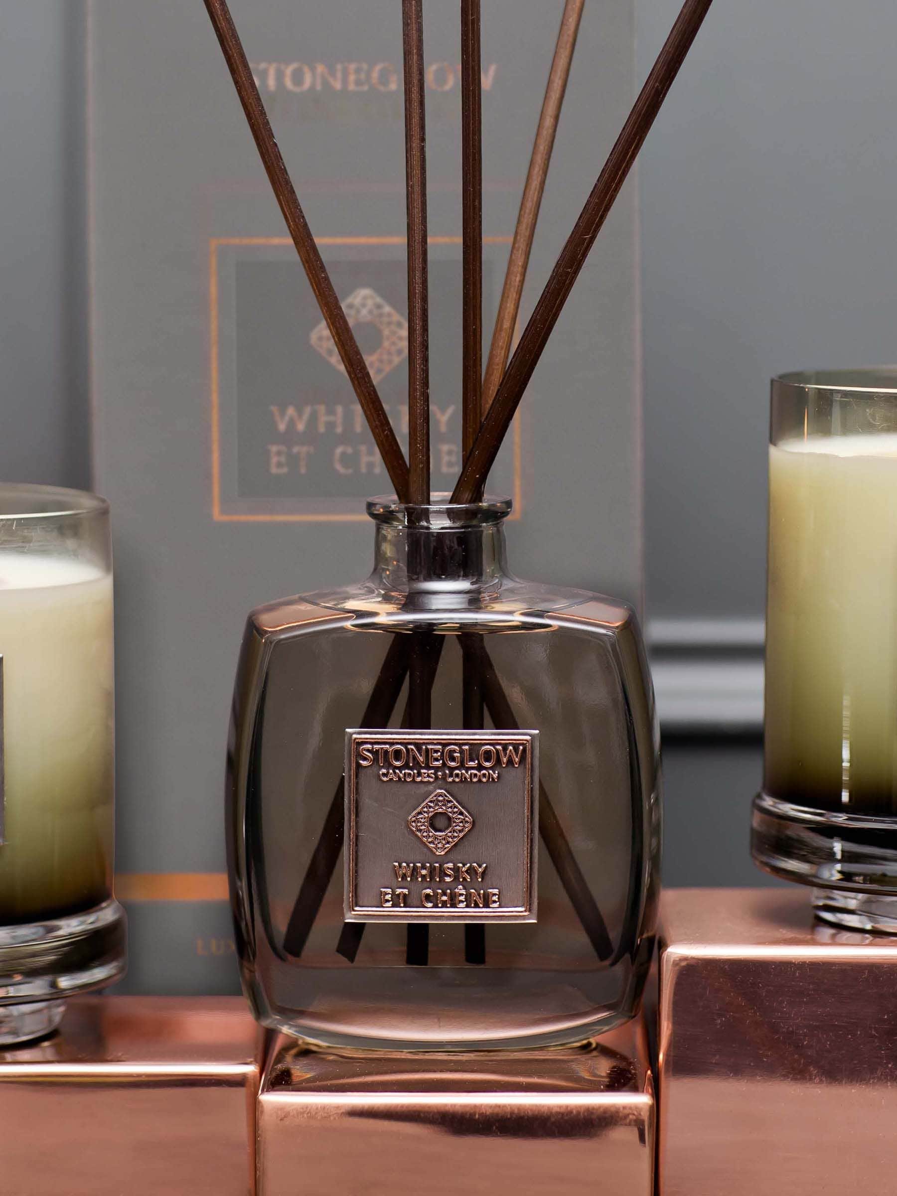 Stoneglow Whisky et Chene Metallique reed diffuser 200ml (British brand)