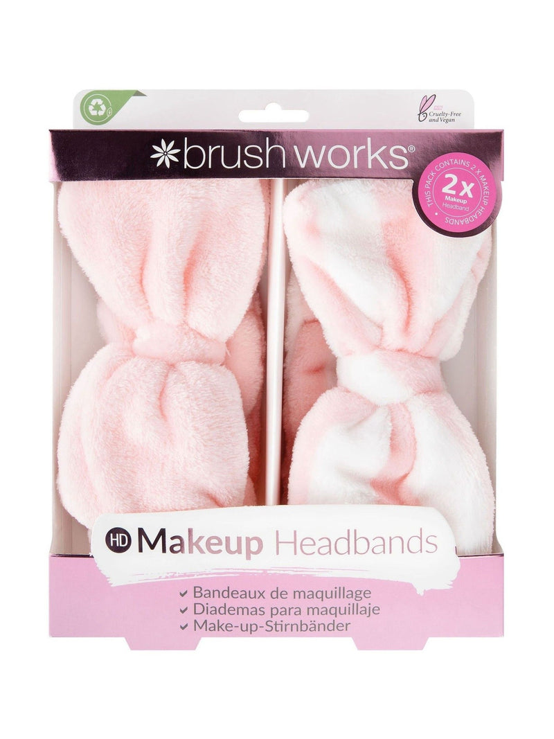 Brush Works makeup headbands 2 pack, imported from the UK