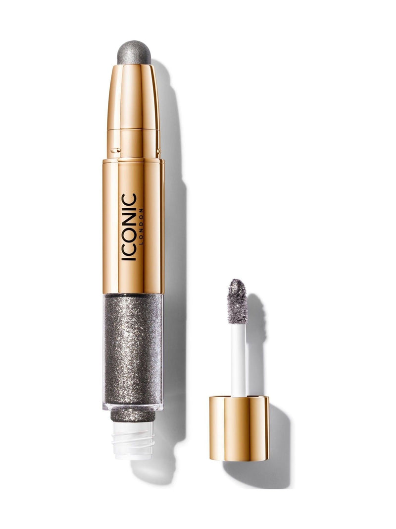 ICONIC London Glaze Crayon Eyeshadow Onyx Dark Silver, imported from the UK