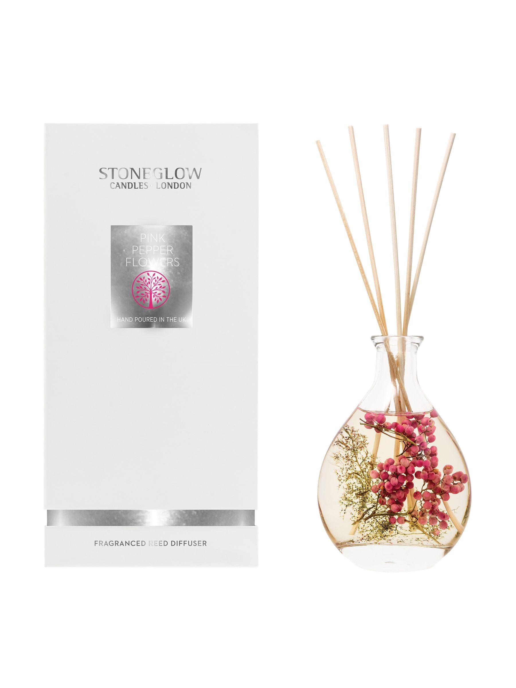 Stoneglow Pink Pepper Flowers 180ml Natures Gift Reed Diffuser