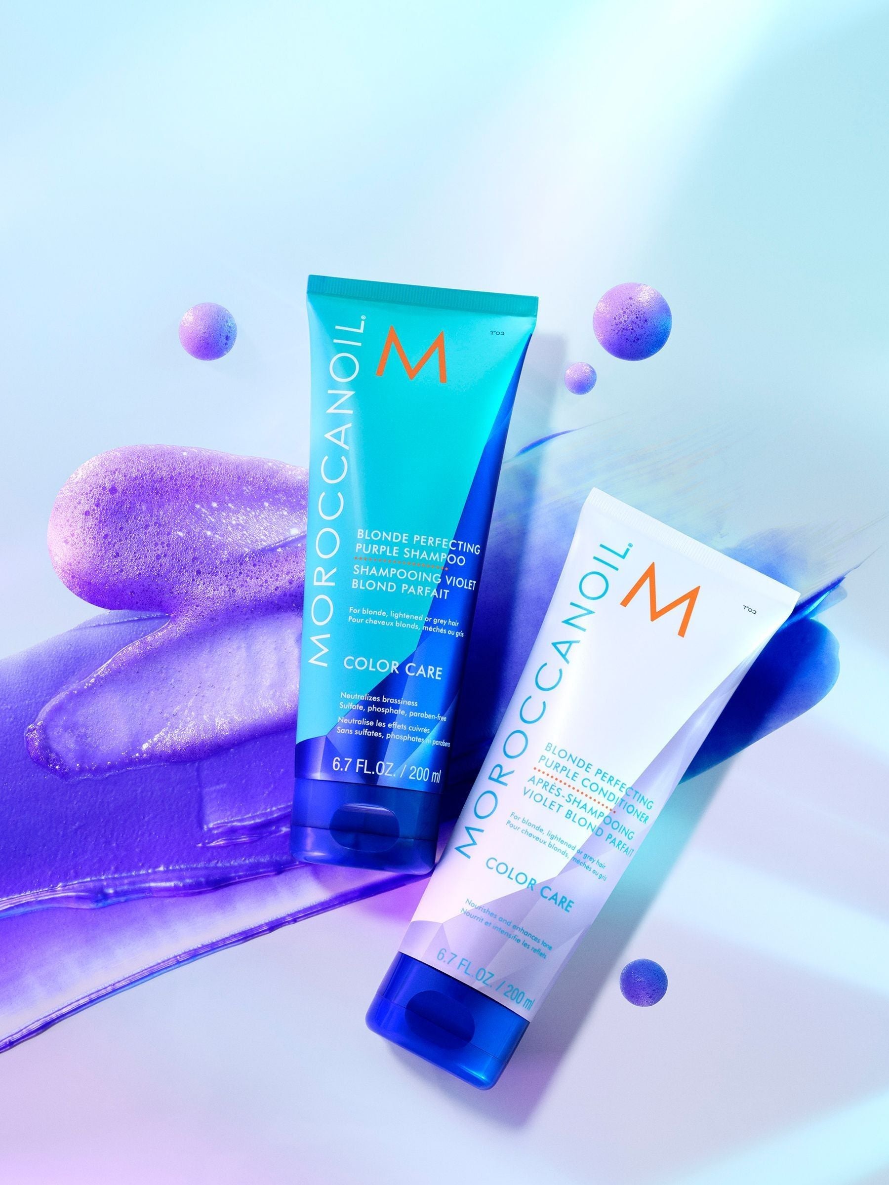Moroccanoil Blonde Perfecting purple shampoo 200ml - British product