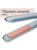 BaByliss Denim Luxe hair straightener, imported from the UK