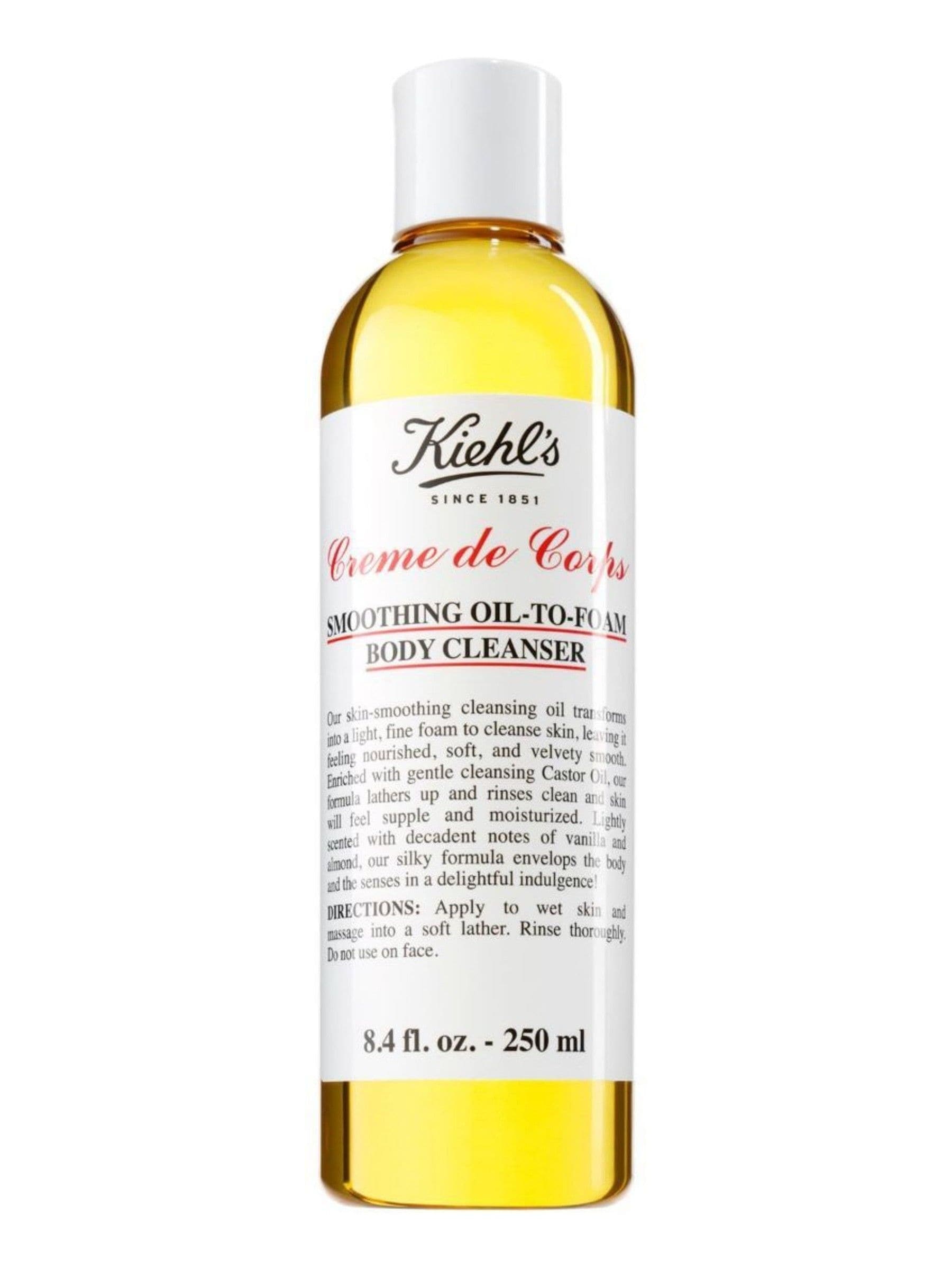 Kiehl's Smoothing Oil to Foam Body Cleanser 250ml, imported from the UK
