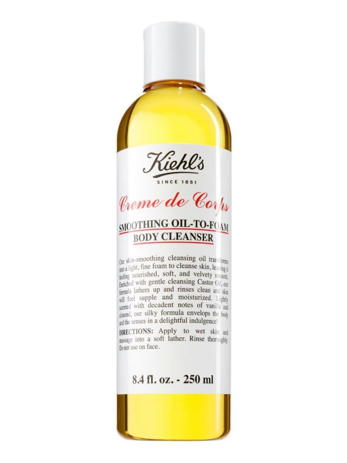 Kiehl's Smoothing Oil to Foam Body Cleanser 250ml, imported from the UK