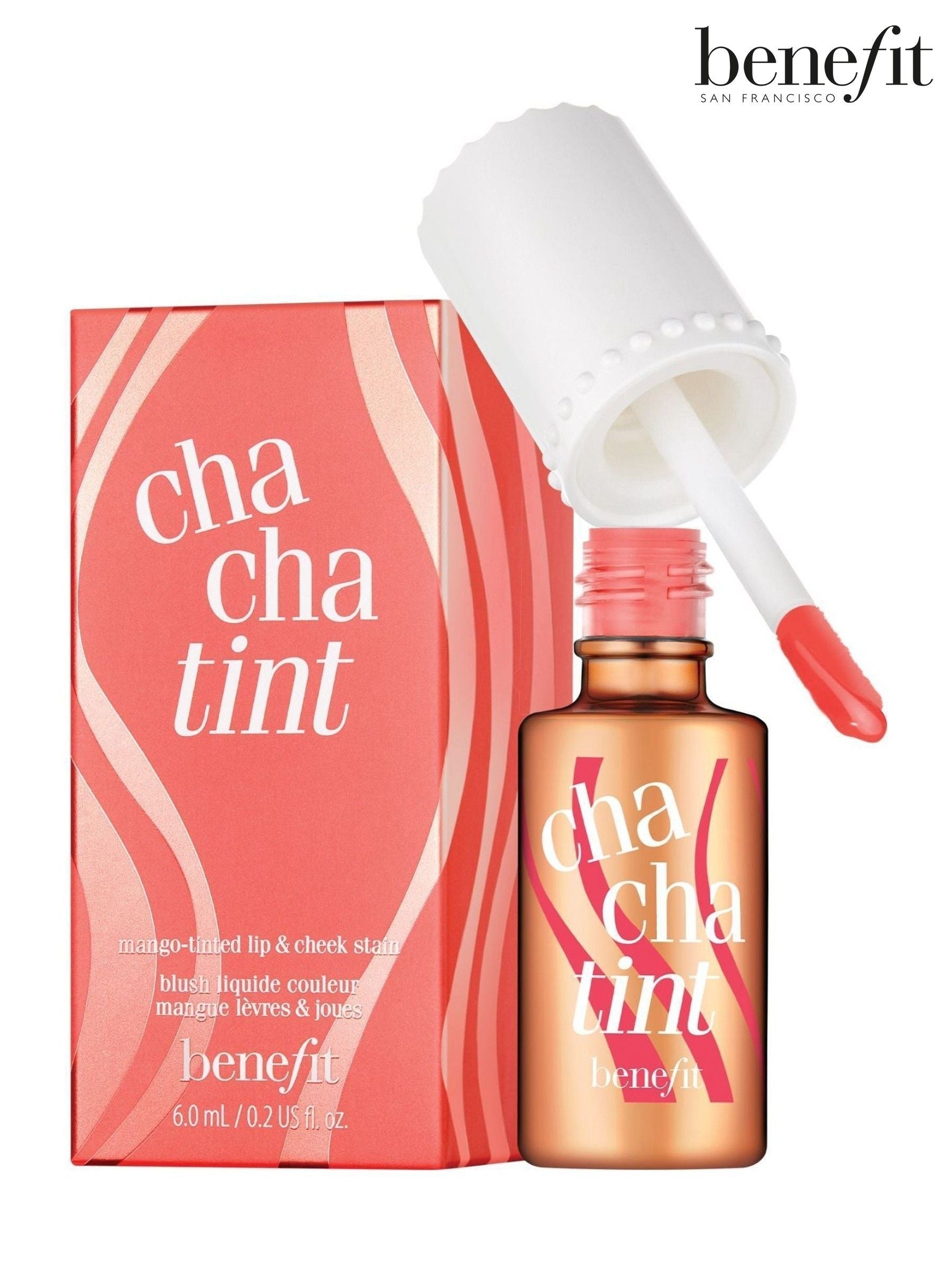 Benefit ChaCha Tint mango lip and cheek stain 6ml, imported from the UK