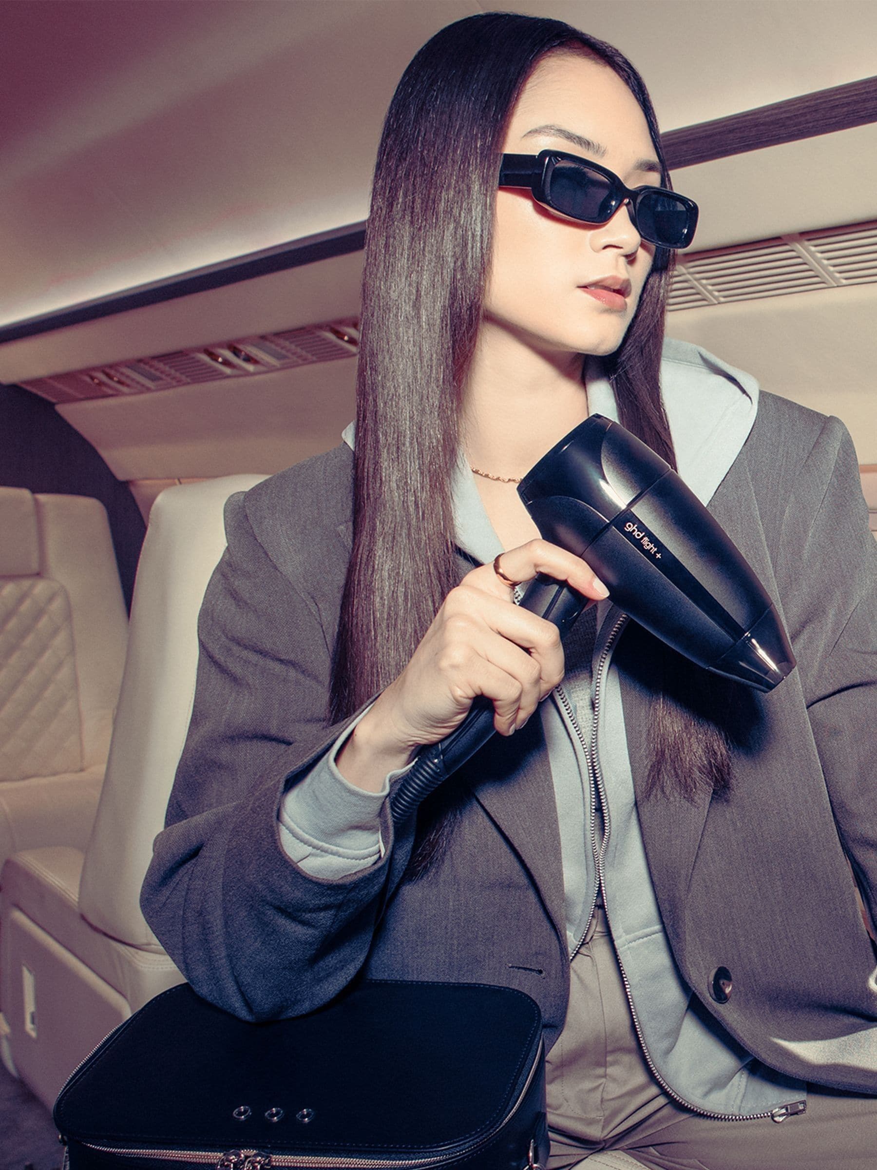 ghd Flight+ travel hair dryer with travel case, UK version